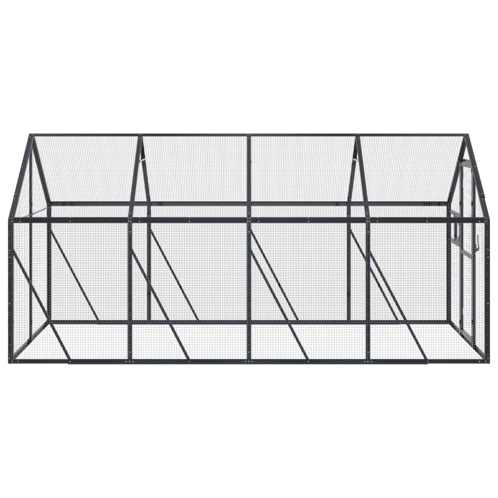 Kavez za ptice antracit 1,79x4x1,85 m aluminijski