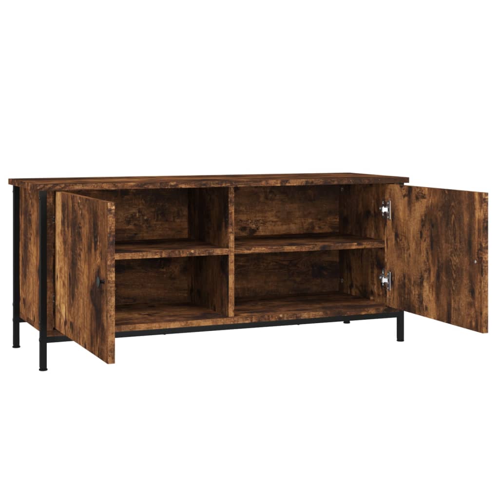 TV ormarić s vratima boja hrasta 102x35x45 cm konstruirano drvo