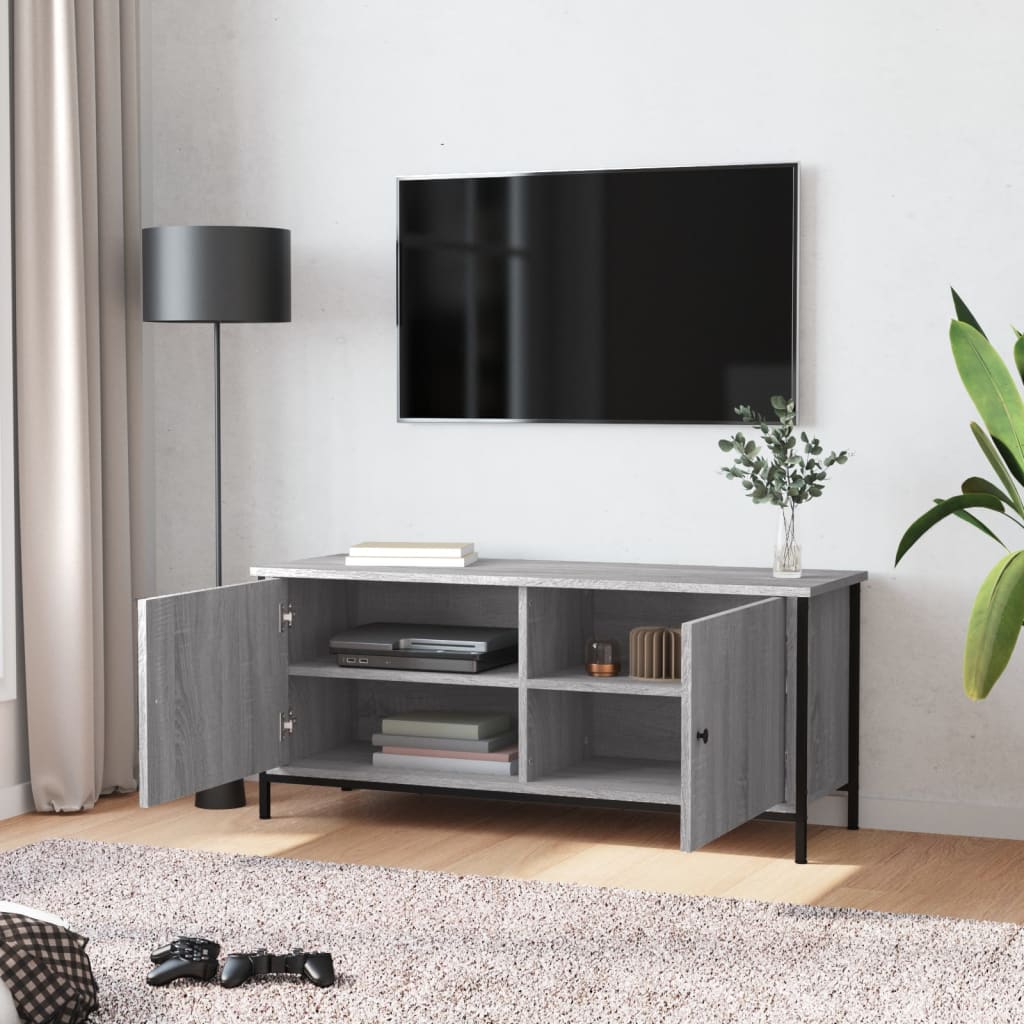 TV ormarić s vratima boja hrasta 102x35x45 cm konstruirano drvo