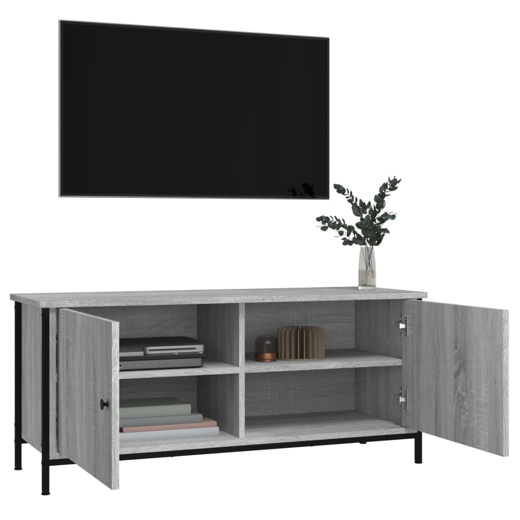 TV ormarić s vratima boja hrasta 102x35x45 cm konstruirano drvo