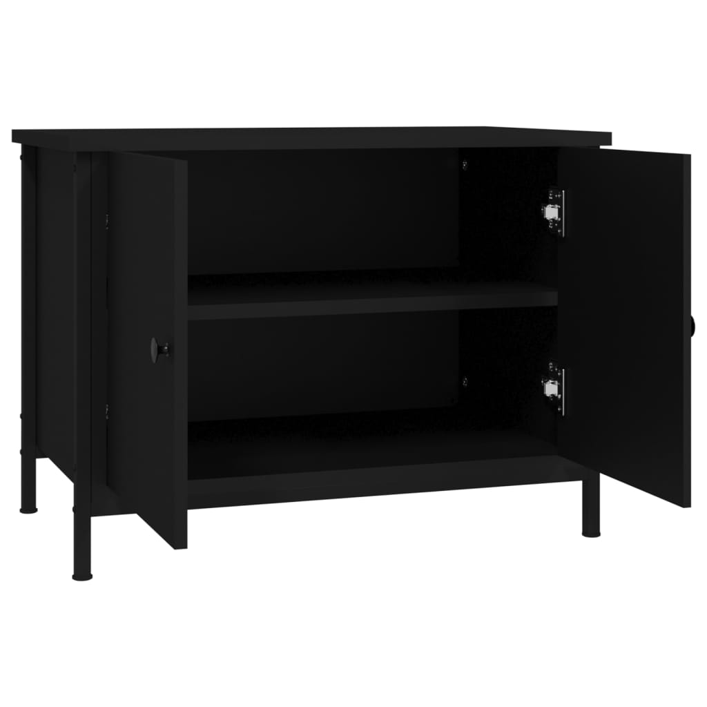 TV ormarić s vratima crni 100x35,5x45 cm od konstruiranog drva