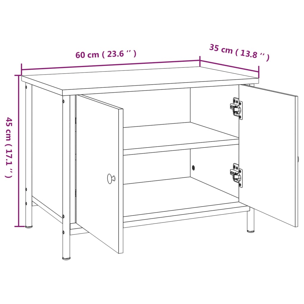 TV ormarić s vratima Sonoma hrast 60x35x45 cm Konstruirano drvo