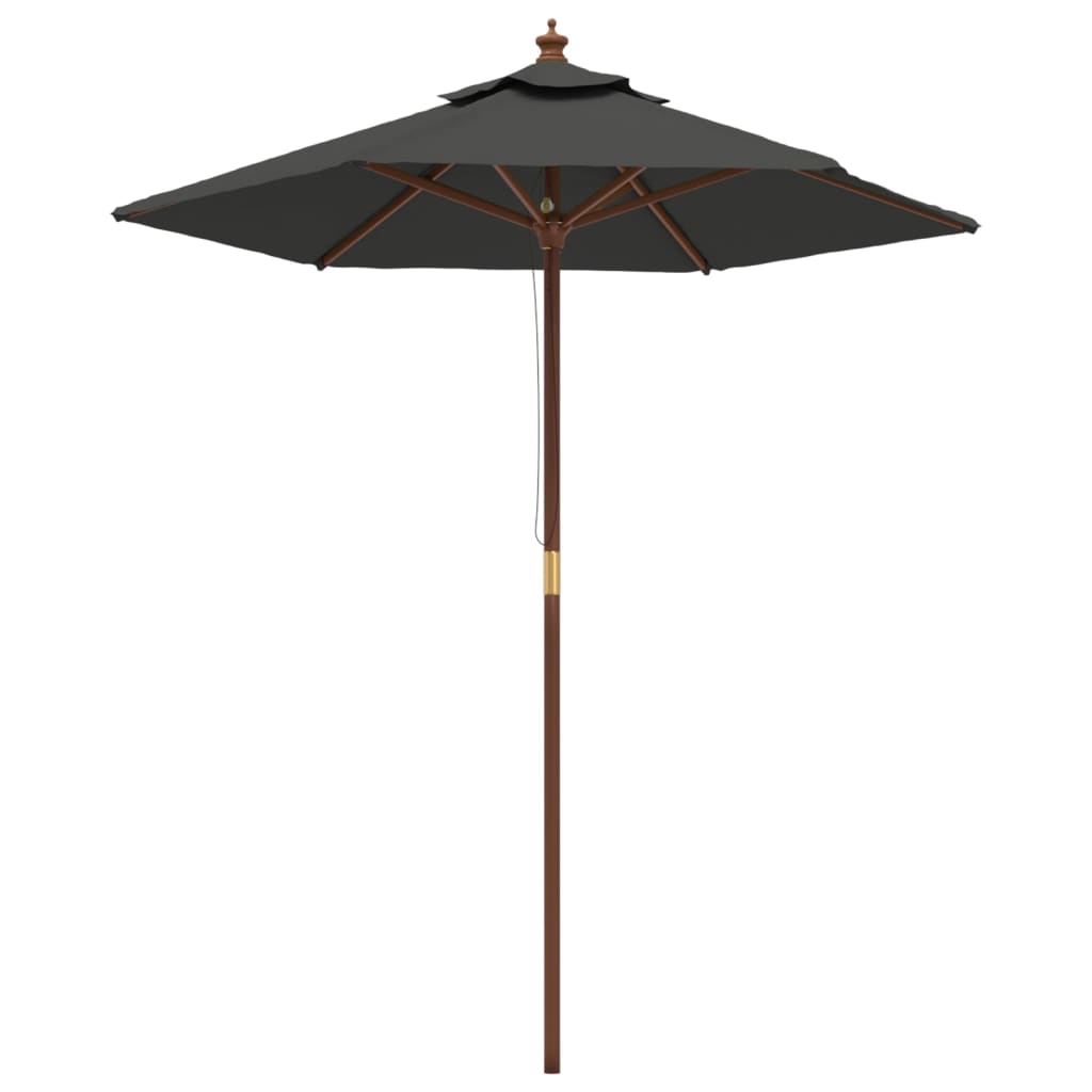 Vrtni suncobran s drvenim stupom antracit 196 x 231 cm