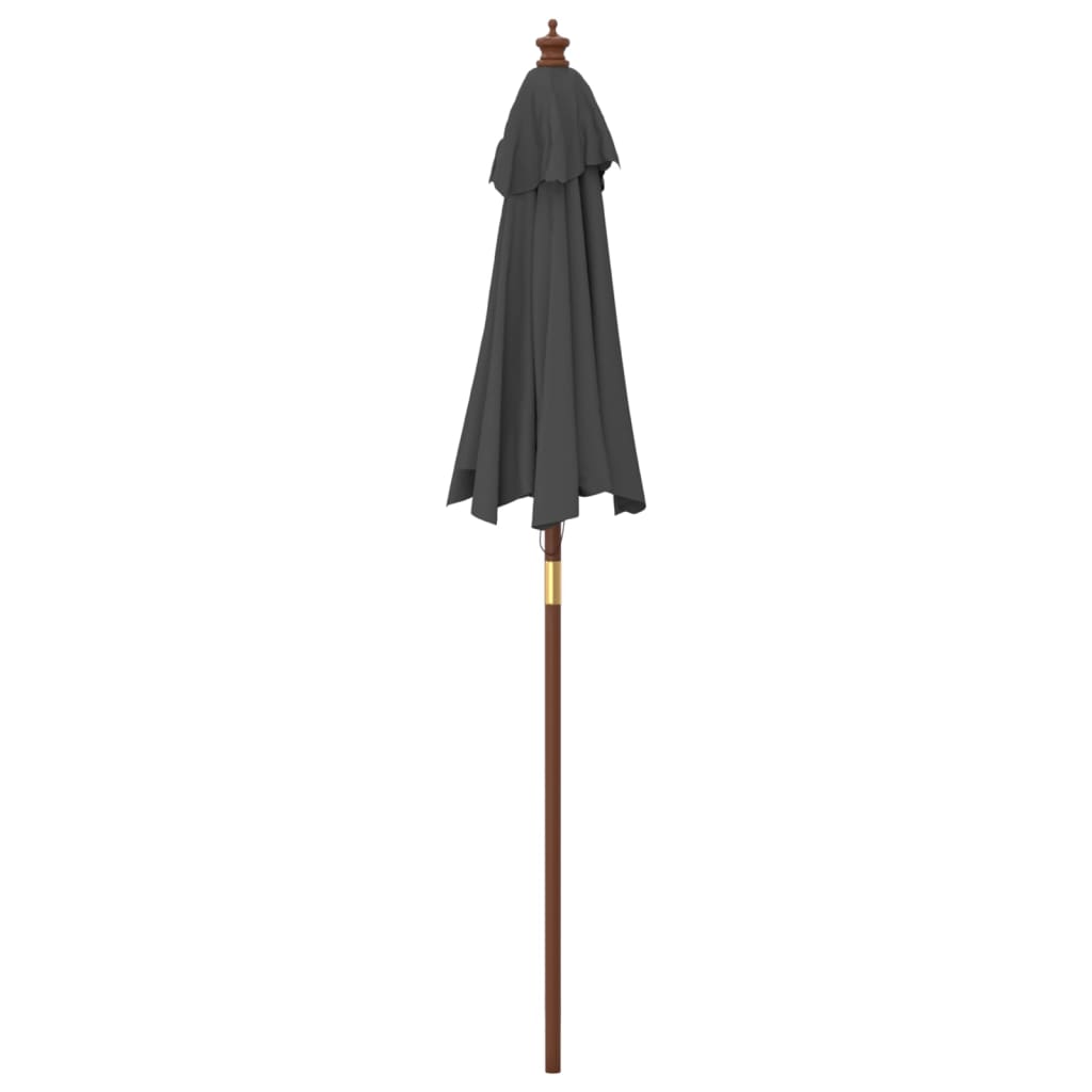 Vrtni suncobran s drvenim stupom antracit 196 x 231 cm