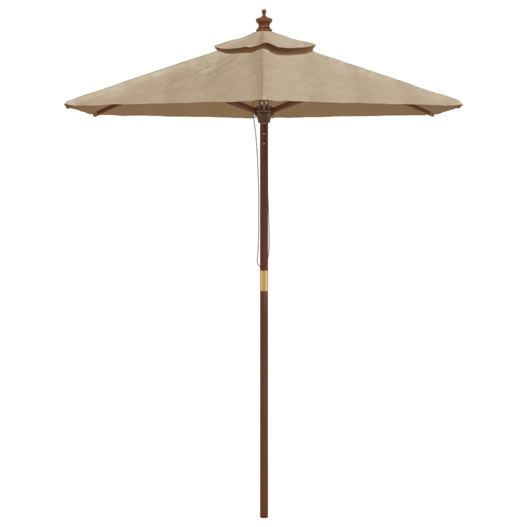 Vrtni suncobran s drvenim stupom smeđesivi 196 x 231 cm