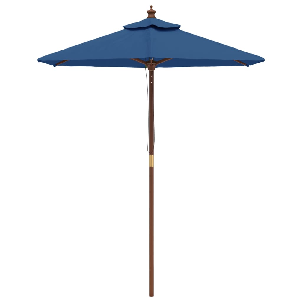 Vrtni suncobran s drvenim stupom azurnoplavi 196 x 231 cm