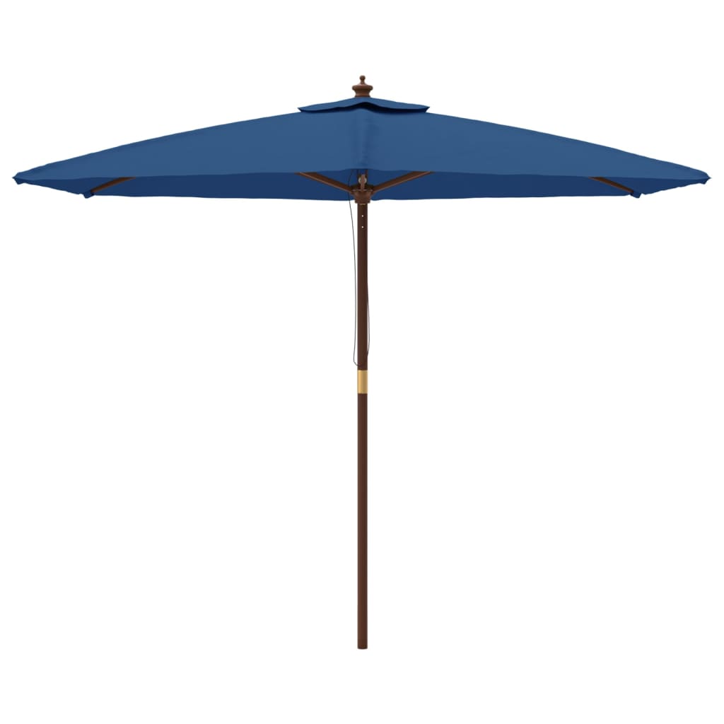 Vrtni suncobran s drvenim stupom azurnoplava 299 x 240 cm