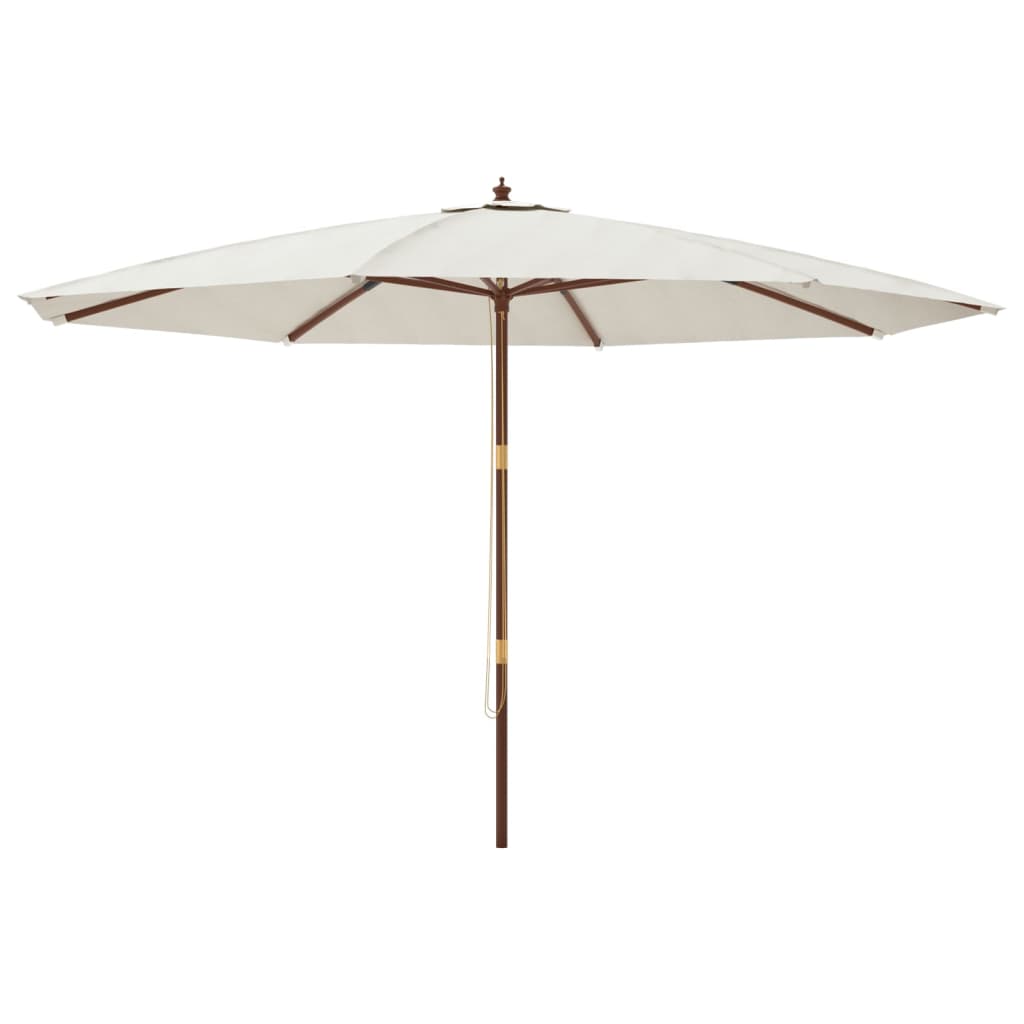 Vrtni suncobran s drvenim stupom boja pijeska 400 x 273 cm