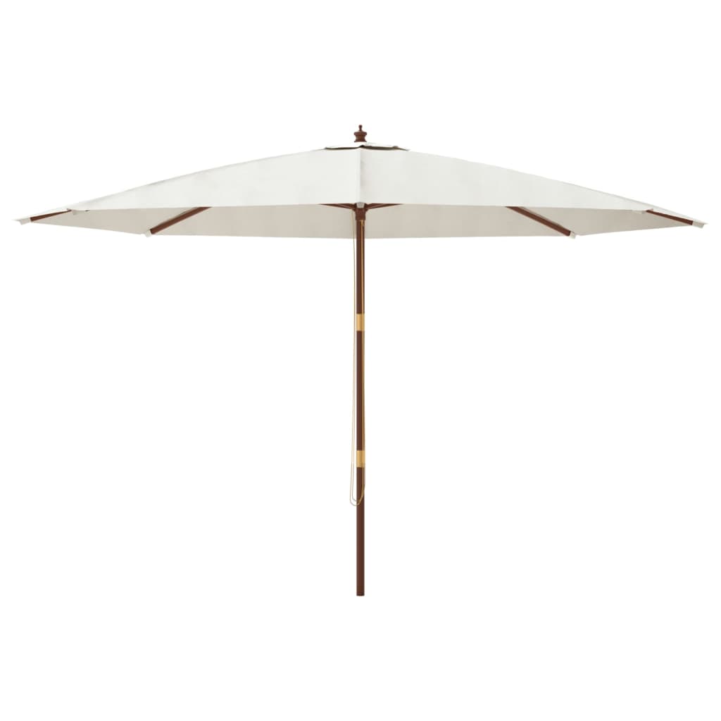 Vrtni suncobran s drvenim stupom boja pijeska 400 x 273 cm