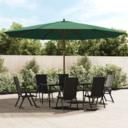 Vrtni suncobran s drvenim stupom zeleni 400 x 273 cm
