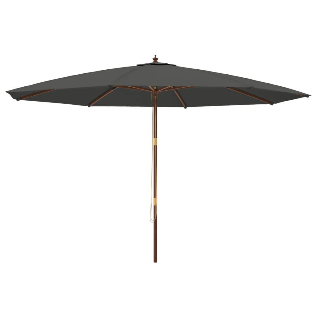 Vrtni suncobran s drvenim stupom antracit 400x273 cm