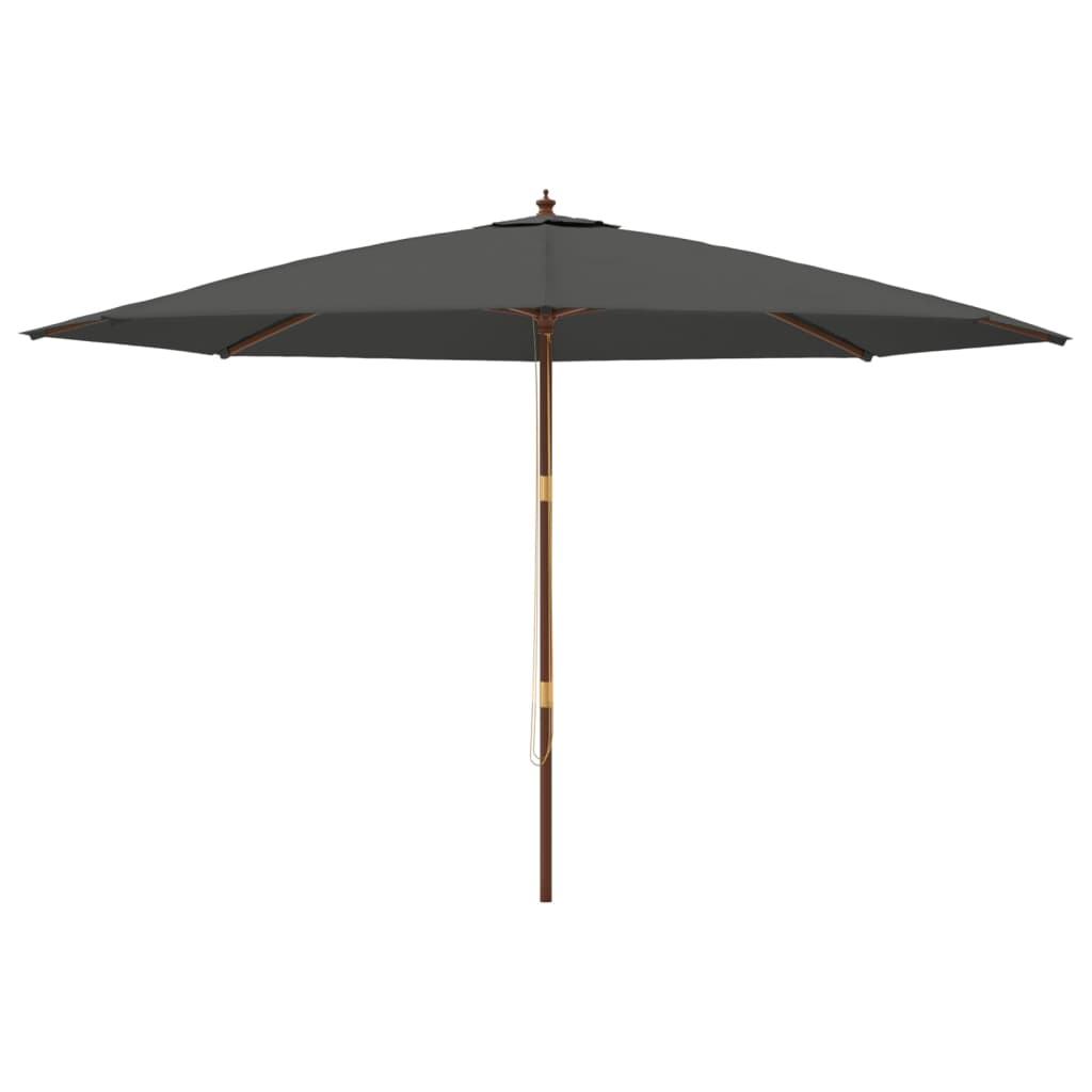 Vrtni suncobran s drvenim stupom antracit 400x273 cm