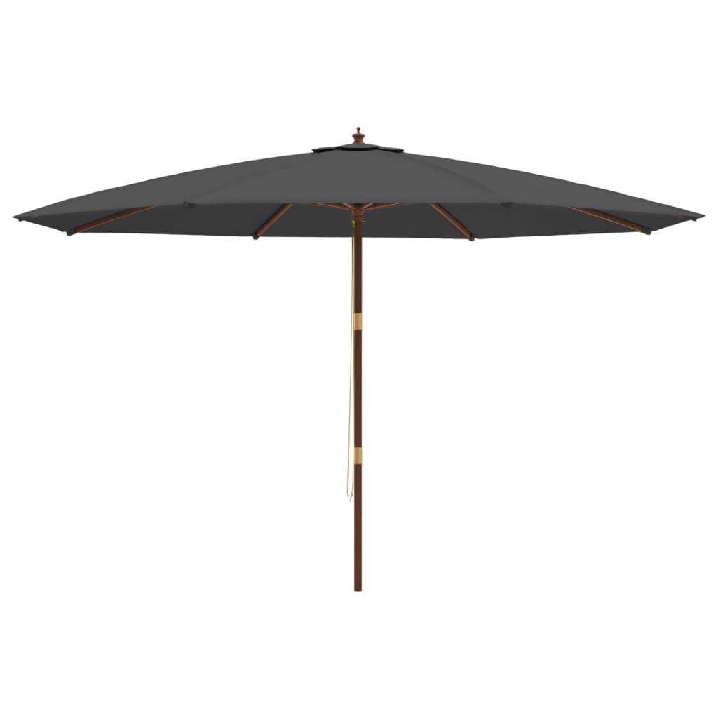 Vrtni suncobran s drvenim stupom antracit 400x273 cm