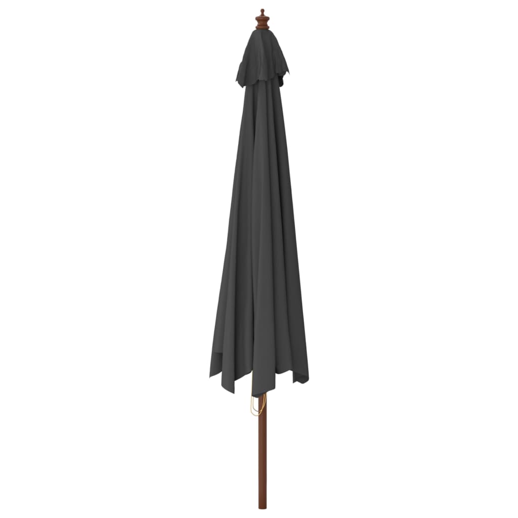 Vrtni suncobran s drvenim stupom antracit 400x273 cm
