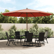 Vrtni suncobran s drvenim stupom terakota 400x273 cm