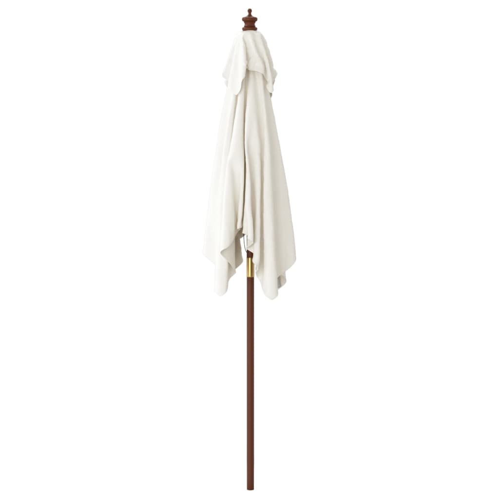 Vrtni suncobran s drvenim stupom boja pijeska 198x198x231 cm