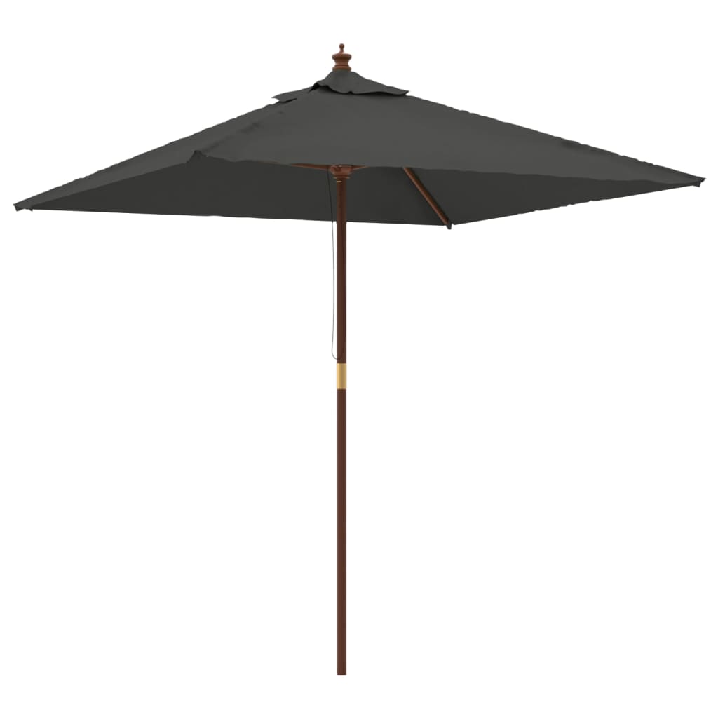 Vrtni suncobran s drvenim stupom antracit 198 x 198 x 231 cm