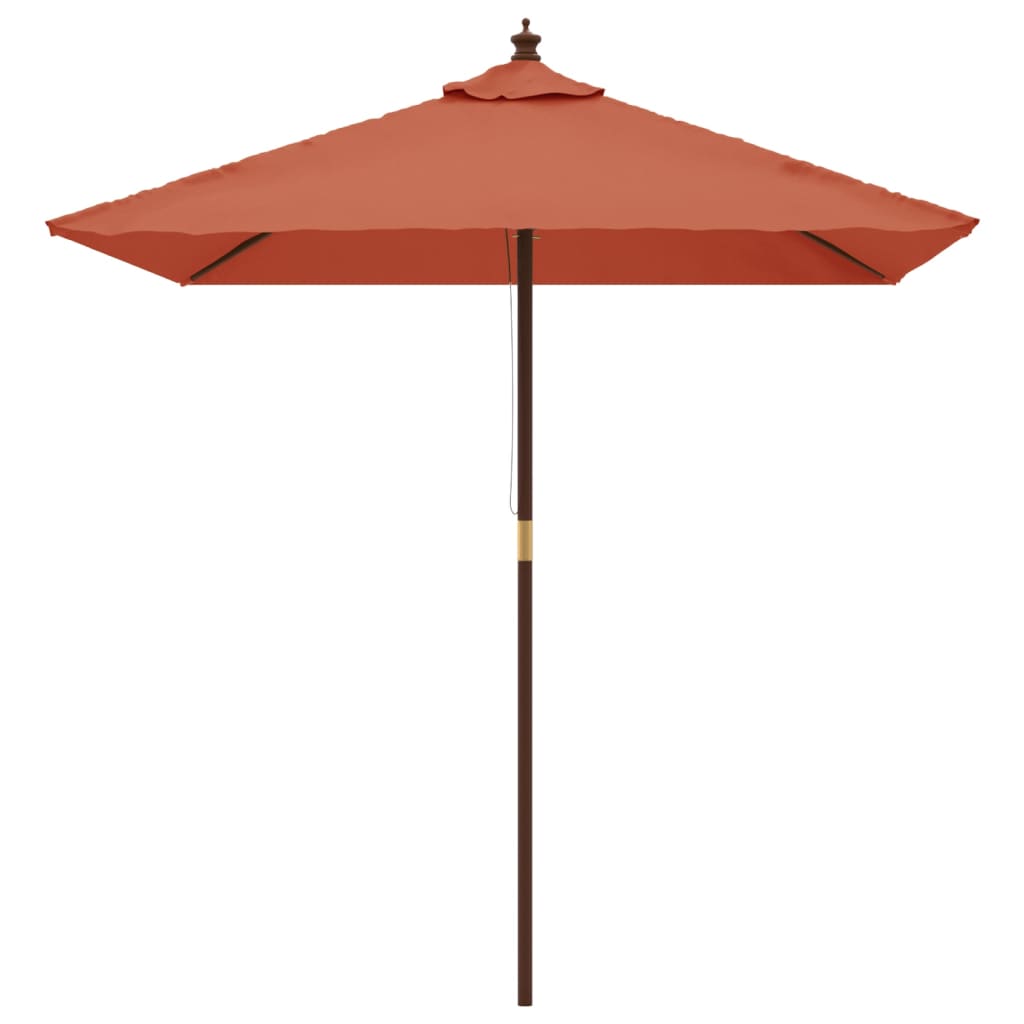 Vrtni suncobran s drvenim stupom terakota 198 x 198 x 231 cm