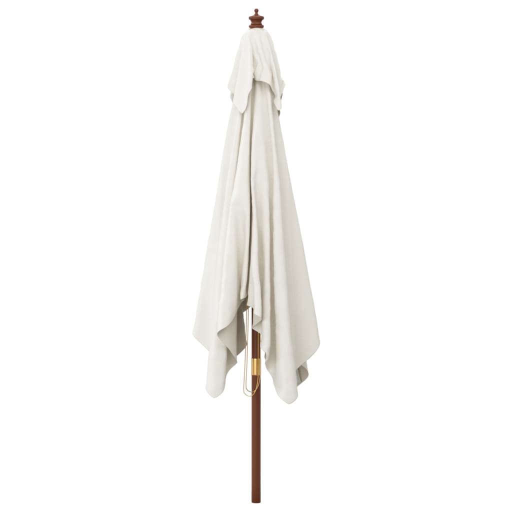 Vrtni suncobran s drvenim stupom boja pijeska 300x300x273 cm