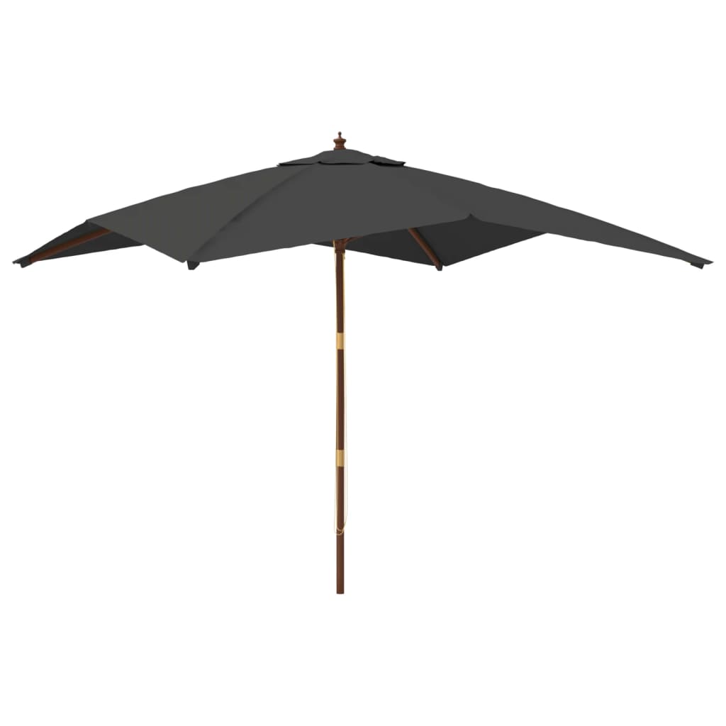 Vrtni suncobran s drvenim stupom antracit 300x300x273 cm
