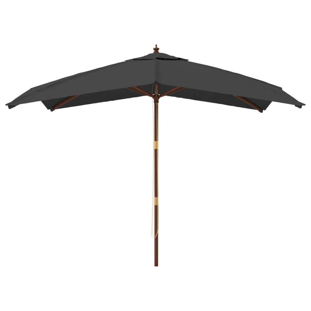 Vrtni suncobran s drvenim stupom antracit 300x300x273 cm