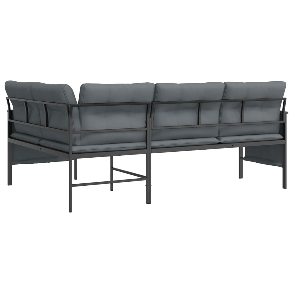 Kutna vrtna sofa antracit od čelika i tekstilena