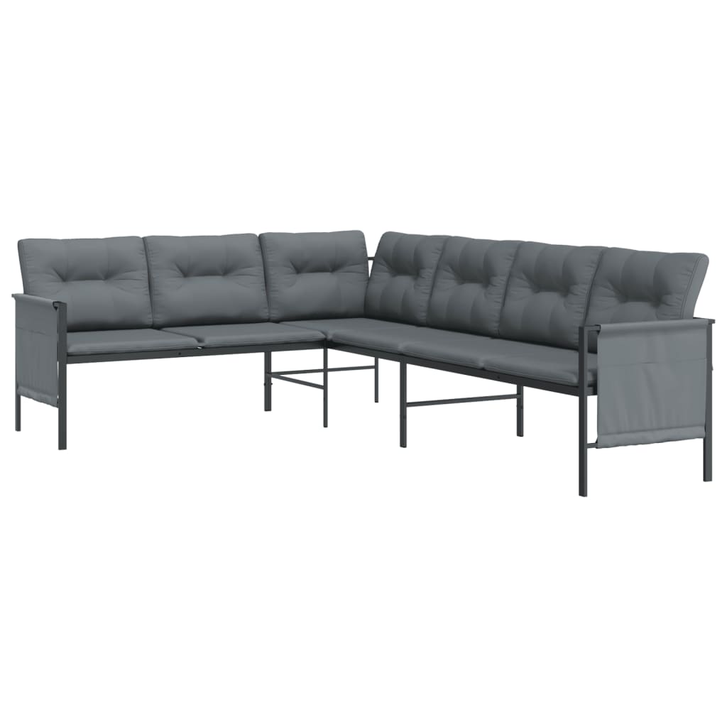 Kutna vrtna sofa antracit od čelika i tekstilena