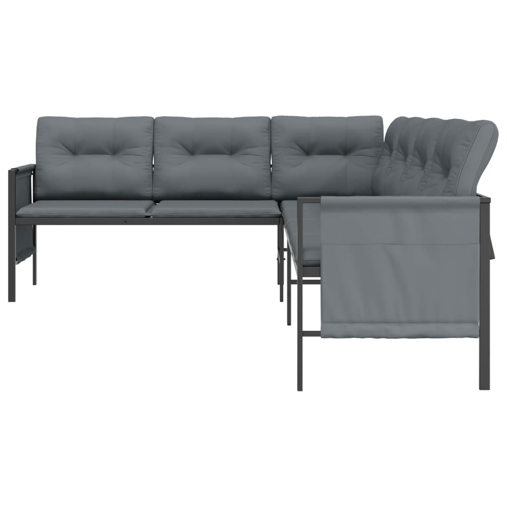 Kutna vrtna sofa antracit od čelika i tekstilena