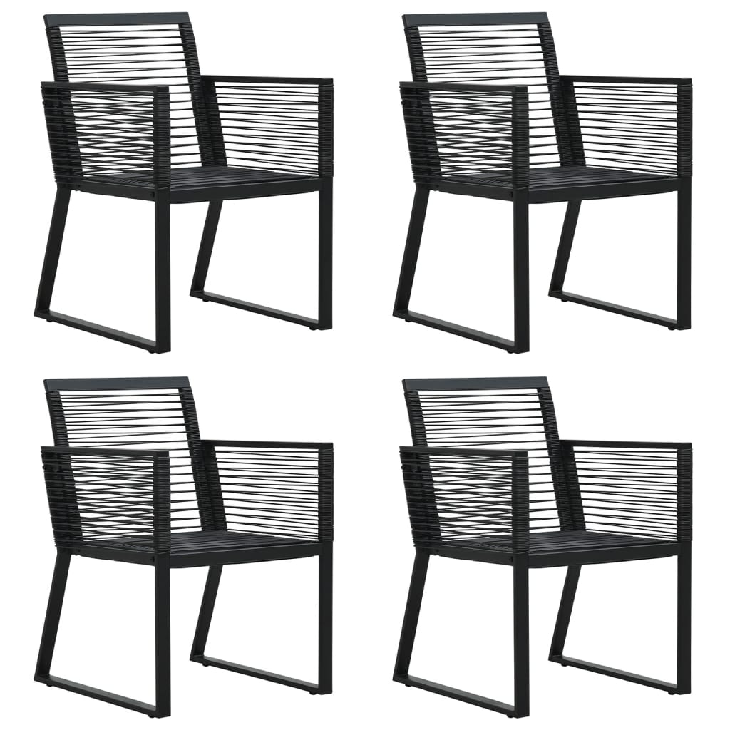 5-dijelni vrtni blagovaonski set od PVC ratana crni