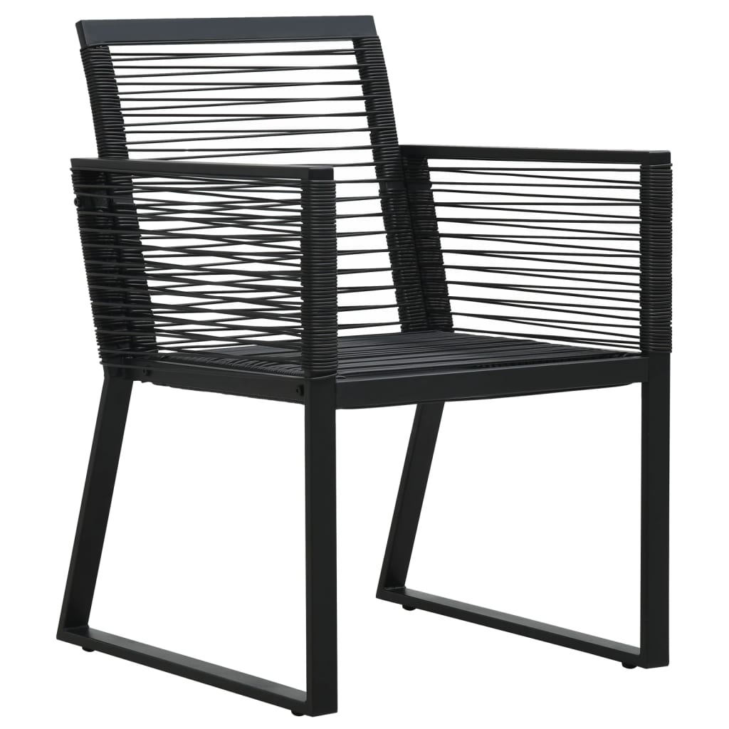 5-dijelni vrtni blagovaonski set od PVC ratana crni