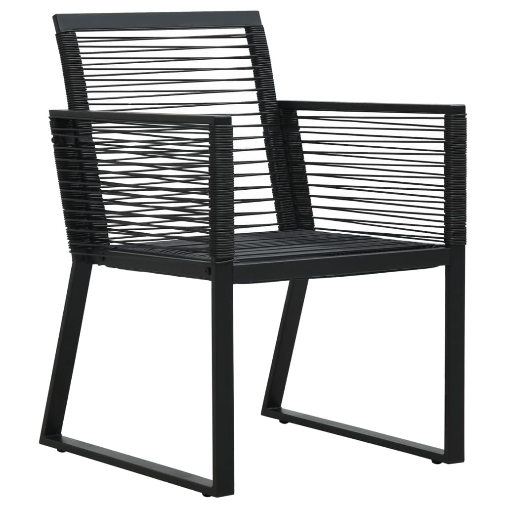 5-dijelni vrtni blagovaonski set od PVC ratana crni