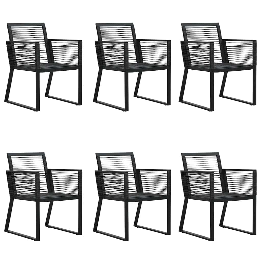 7-dijelni vrtni blagovaonski set od PVC ratana crni