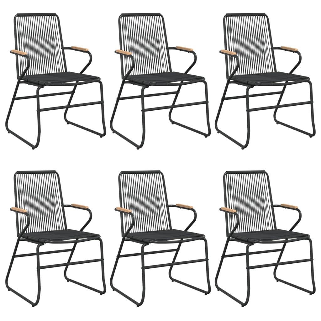 7-dijelni vrtni blagovaonski set od PVC ratana crni