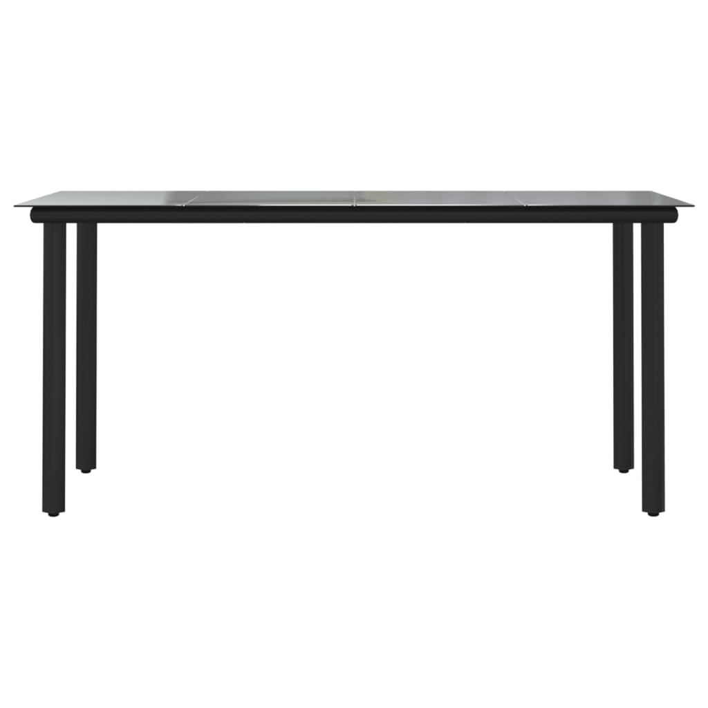 7-dijelni vrtni blagovaonski set od PVC ratana crni