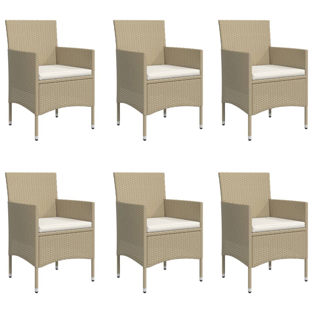 7-dijelni vrtni blagovaonski set s jastucima bež i crni