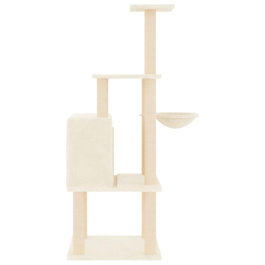 Penjalica za mačke sa stupovima za grebanje krem 132 cm