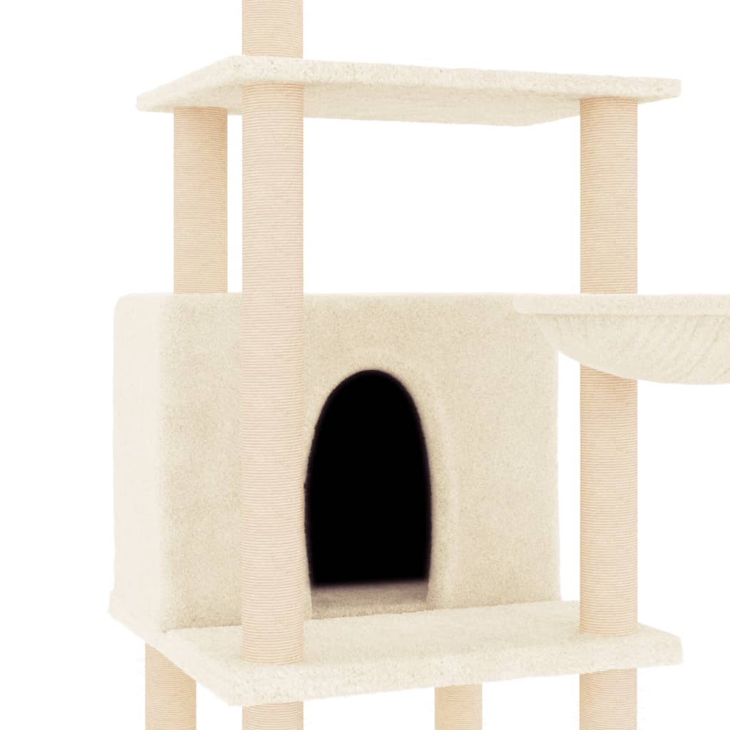 Penjalica za mačke sa stupovima za grebanje krem 132 cm