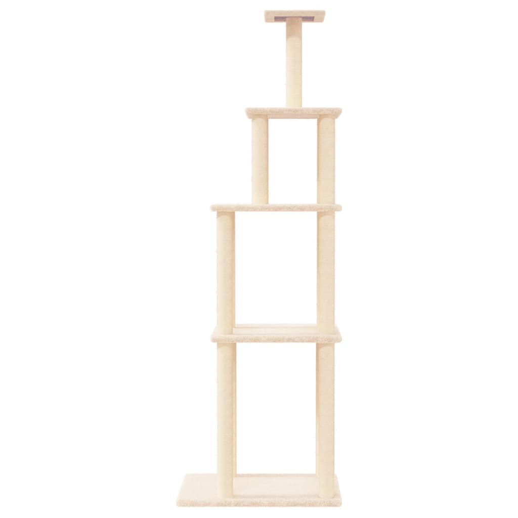 Penjalica za mačke sa stupovima za grebanje krem 183 cm