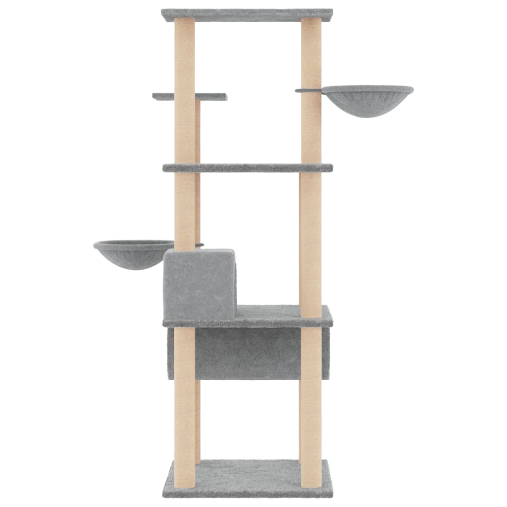Penjalica za mačke sa stupovima za grebanje svjetlosiva 141 cm