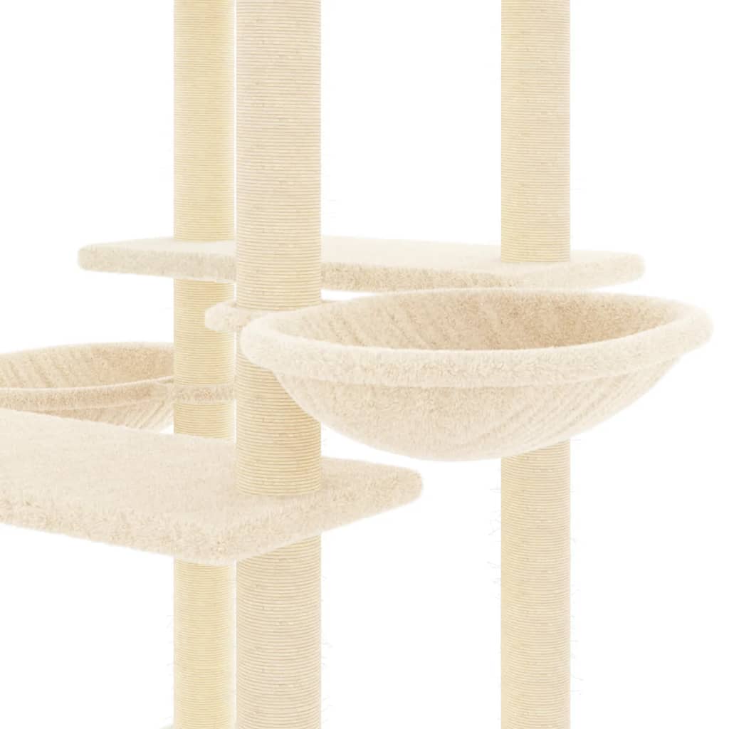 Penjalica za mačke sa stupovima za grebanje krem 133 cm