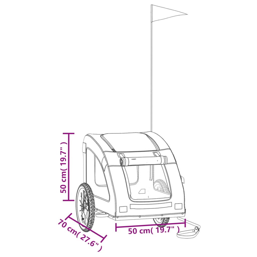Prikolica za bicikl za ljubimce žuta od tkanine i željeza
