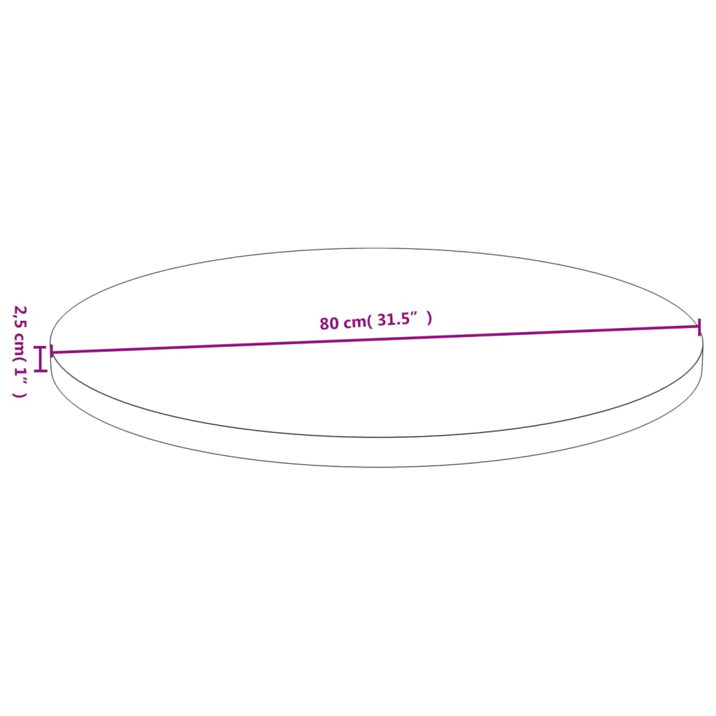 Stolna ploča Ø80x2,5 cm od bambusa