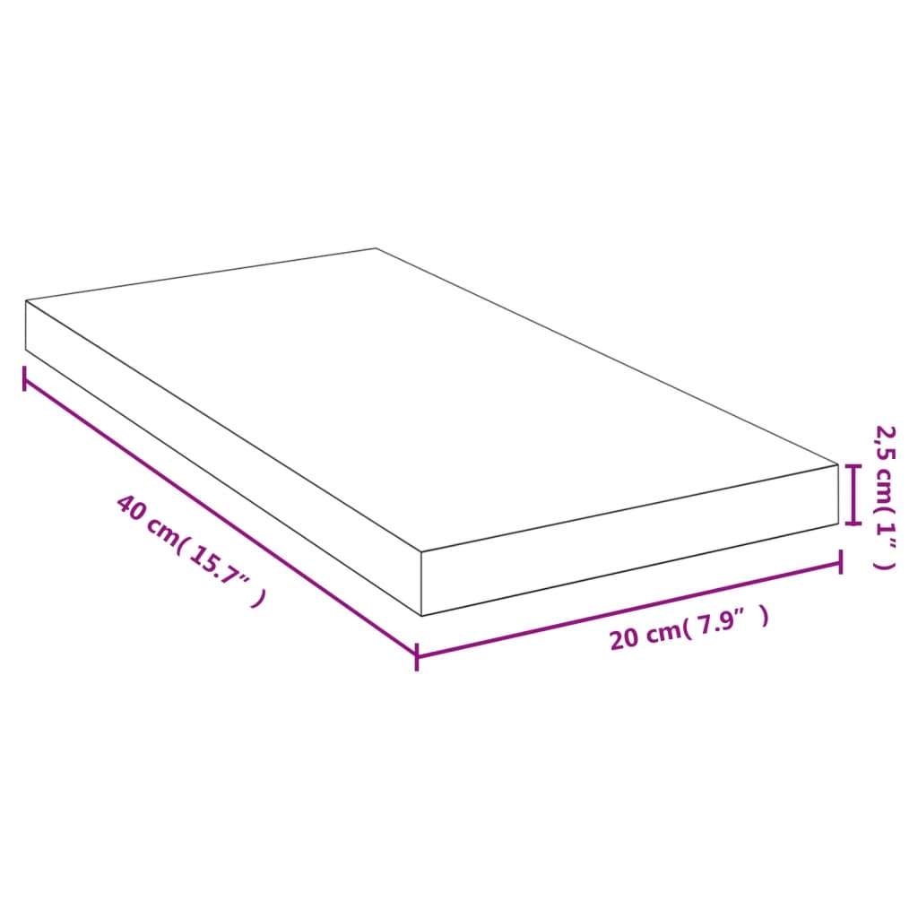 Zidna polica 40 x 20 x 2,5 cm od bambusa