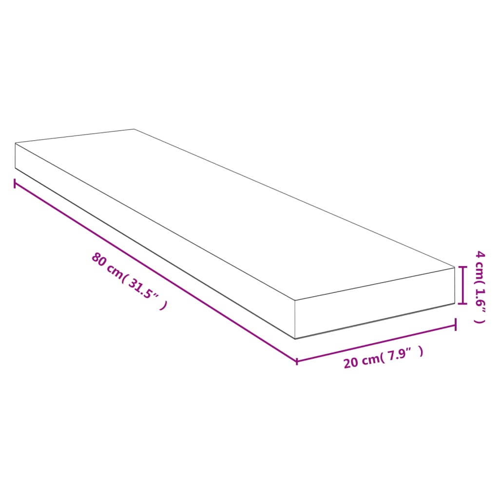 Zidna polica 80 x 20 x 4 cm od bambusa