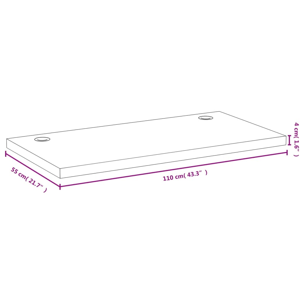 Ploča za radni stol 110 x 55 x 4 cm od bambusa