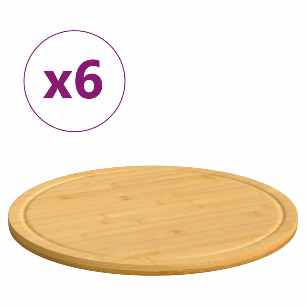 Daske za rezanje 6 kom Ø 30 x 1,5 cm cm od bambusa