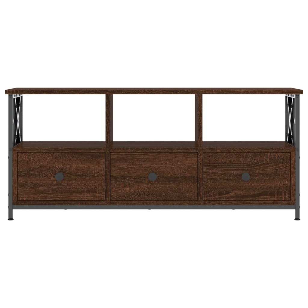 TV ormarić boja smeđeg hrasta 102x33x45 cm od drva i željeza