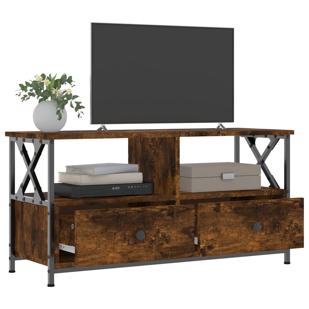 TV ormarić boja dimljenog hrasta 90x33x45 cm od drva i željeza