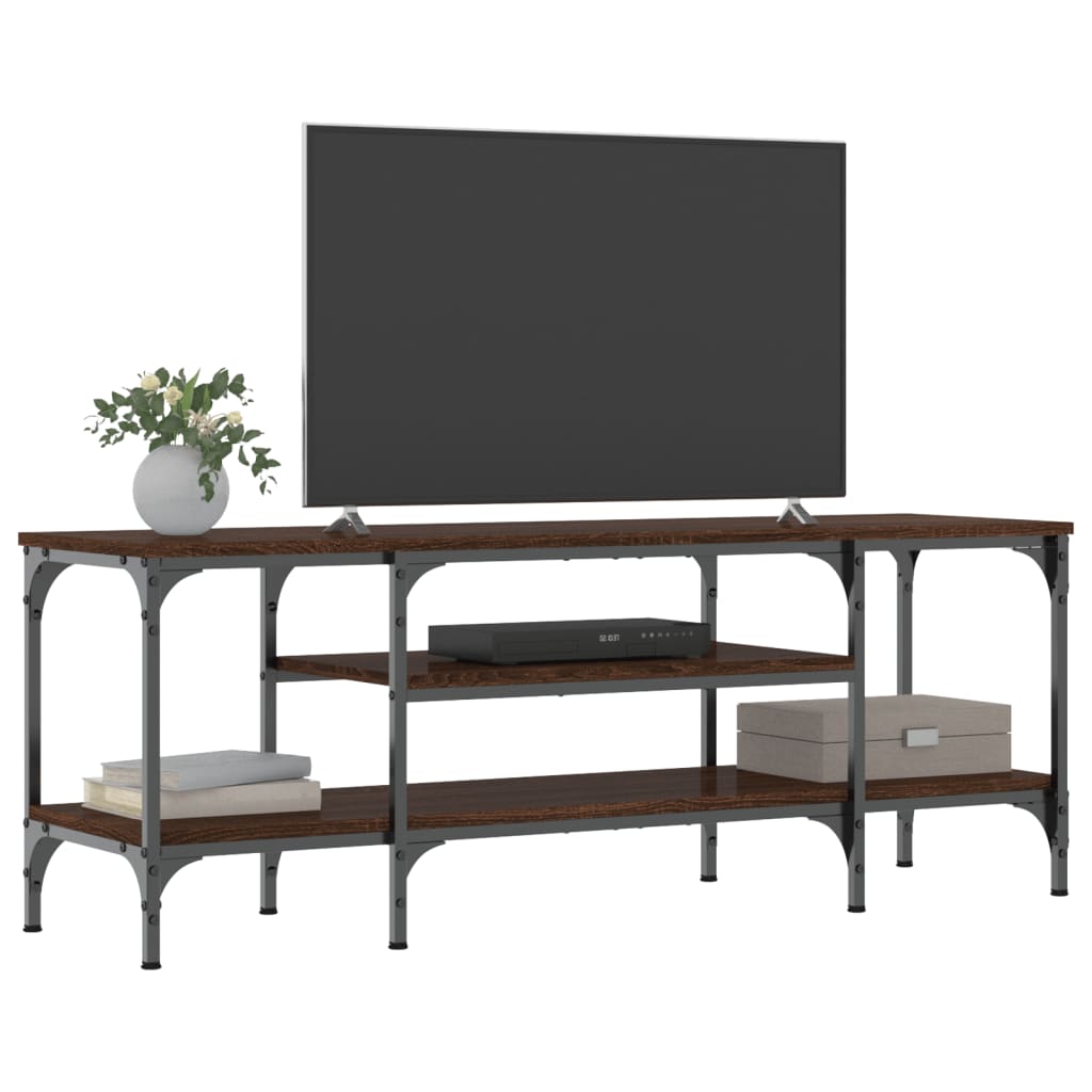 TV ormarić boja smeđeg hrasta 121x35x45 cm od drva i željeza