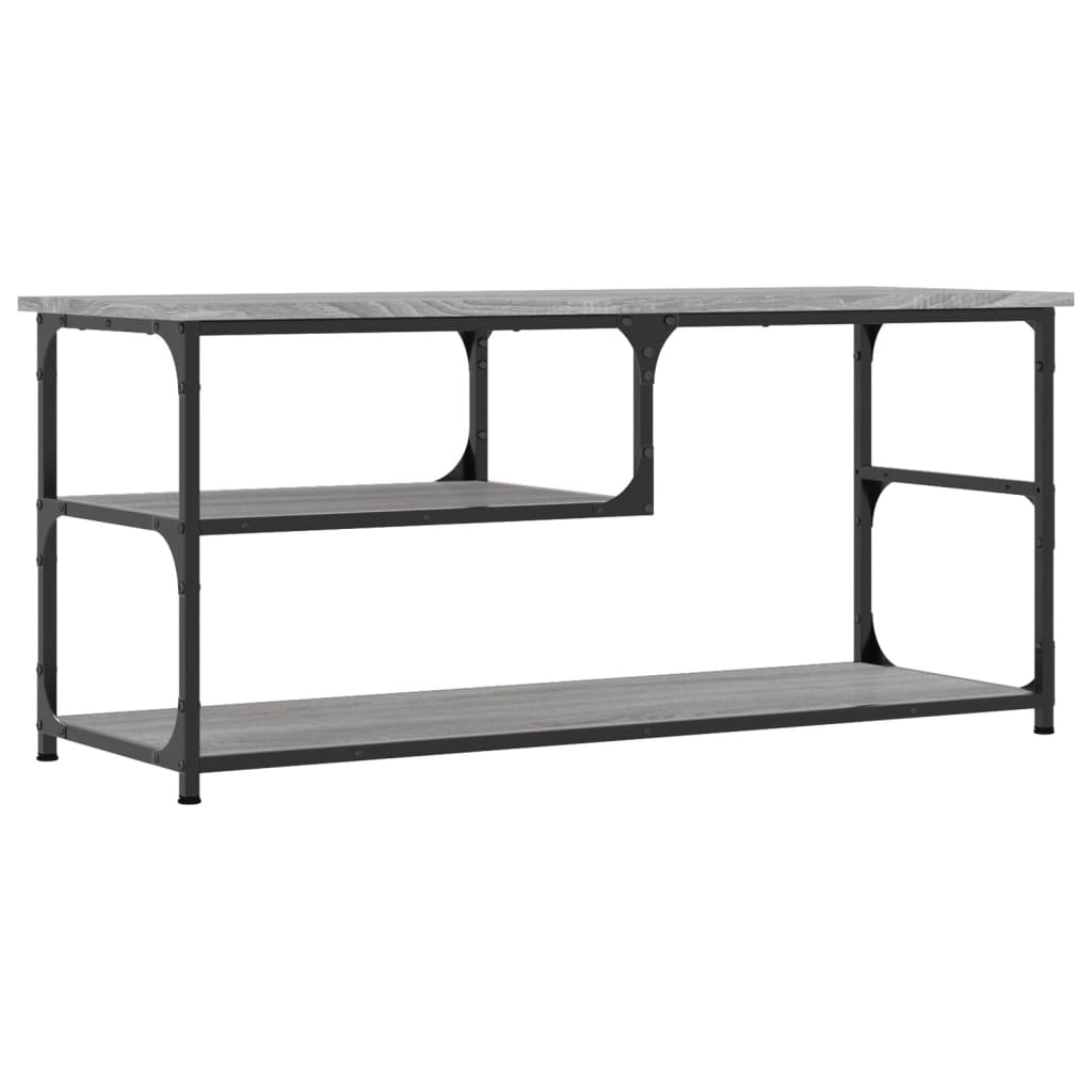 TV ormarić boja hrasta 100x38x46,5 cm konstruirano drvo i čelik